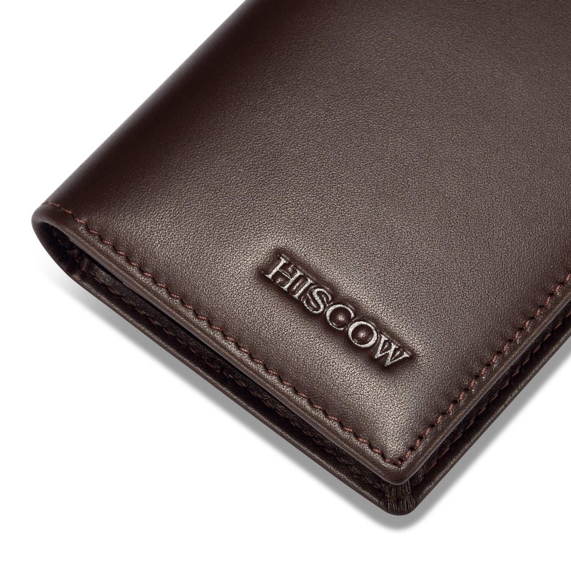 HISCOW Leather Business Card Case Holder for Men & Women, Italian Calfskin (Coffee) - Image 4
